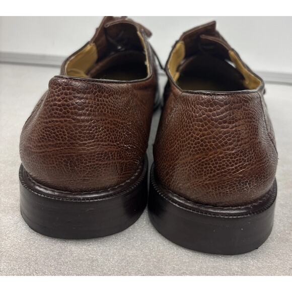 Mezlan Platinum Brown Genuine Ostrich Leather Men Size 16 M Made in Spain main image 7